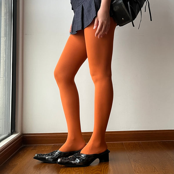 Orange Velvet Tights