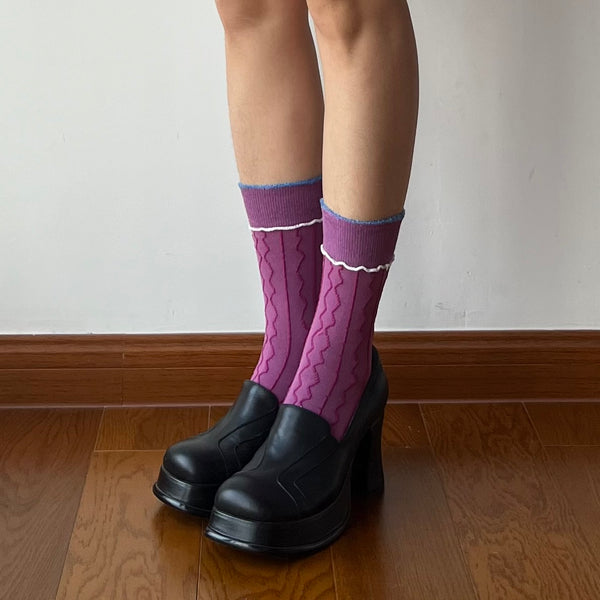 Purple Crew Socks