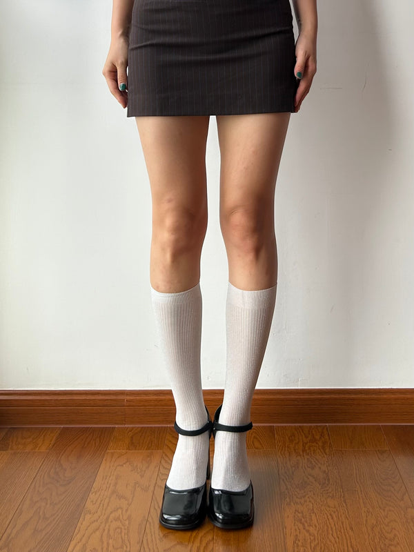 Premium Collection: Silver Shimmery Knee High Socks