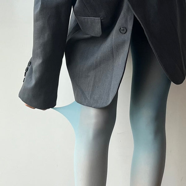 Blue 50D Gradient Velvet Tights