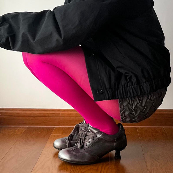 Fuchsia Velvet Tights