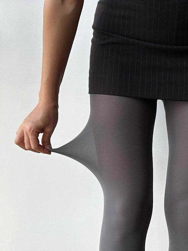 Smoky Grey Velvet Tights