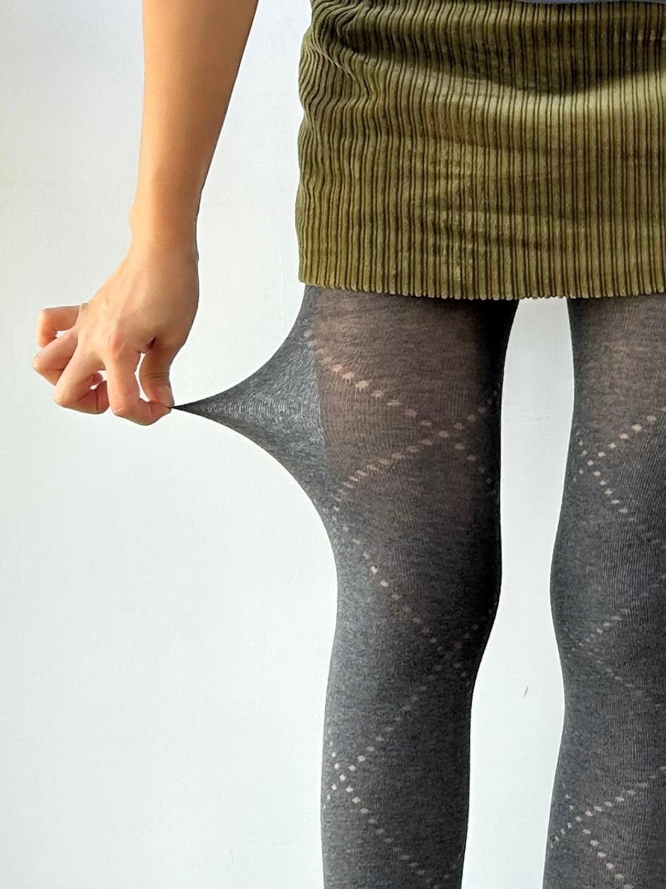 Smokey Grey Check Pattern cotton Tights – Moody MuMu