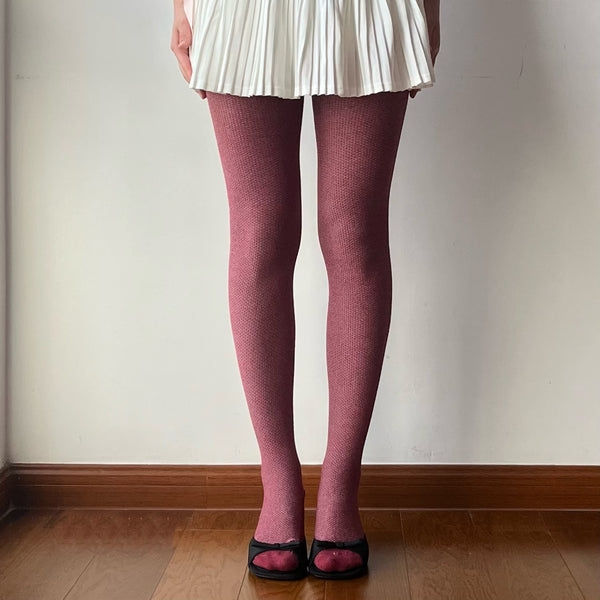 Red Wool Blend Tights