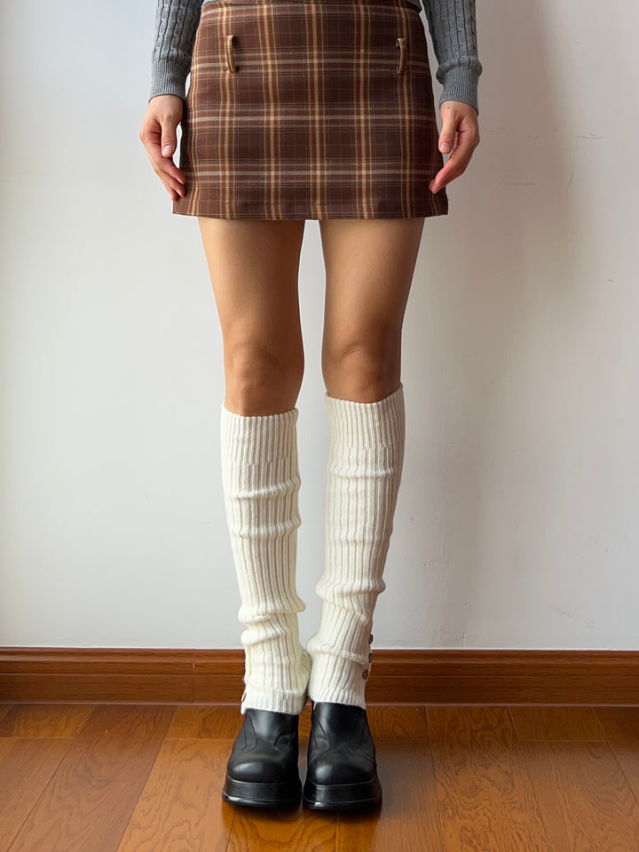 White Button Deco Leg Warmers – Moody MuMu