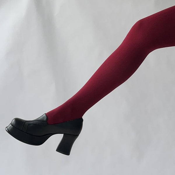 Burgundy Velvet Tights