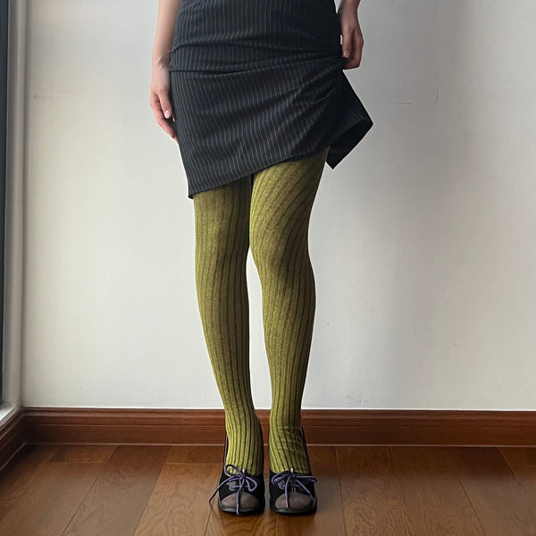 Yellow Green Thick Tights