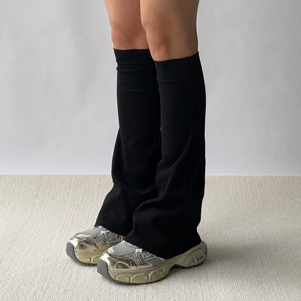 Black Cotton Leg Warmers