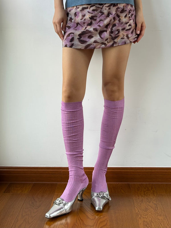 Fuchsia Nylon Over the Knee Socks