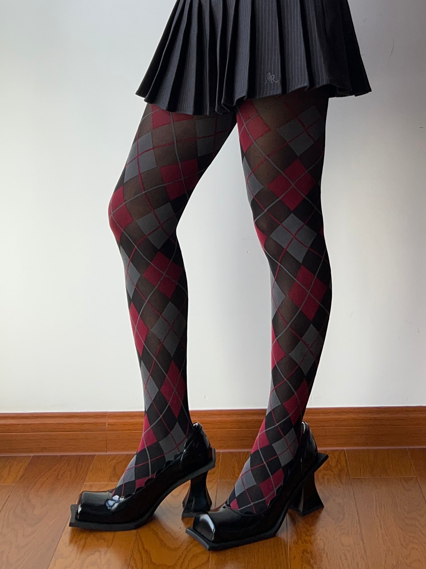 Vintage Style Red Check Pattern Tights – Moody MuMu