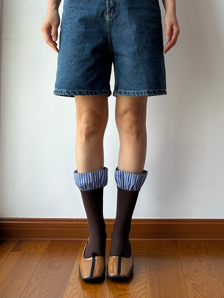 Check Ruffle Brown Crew Socks – Moody MuMu