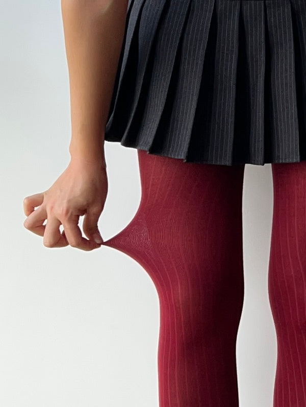 Fiery Red Cotton Tights