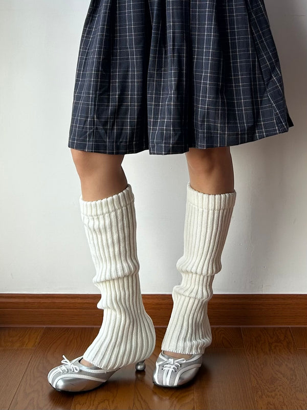 White Knitted Leg Warmers