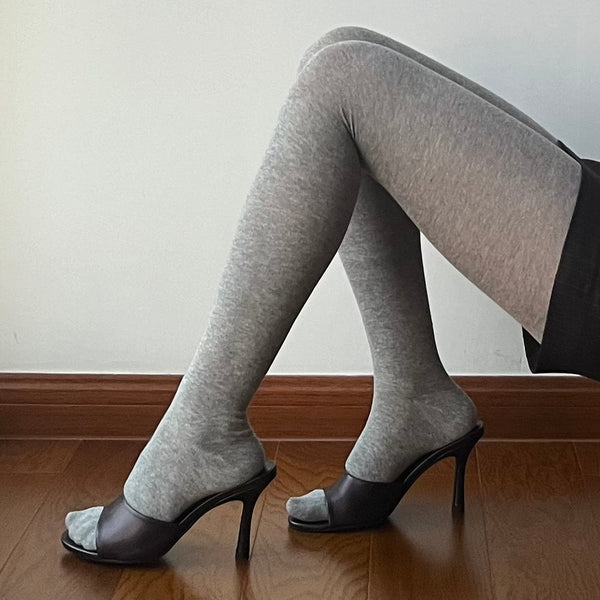 Grey Cotton Tights