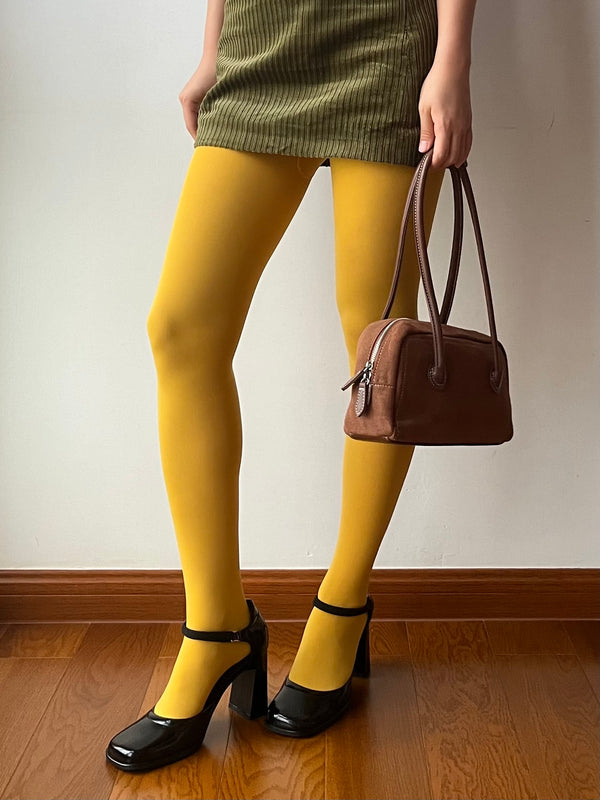 Yellow Velvet Tights