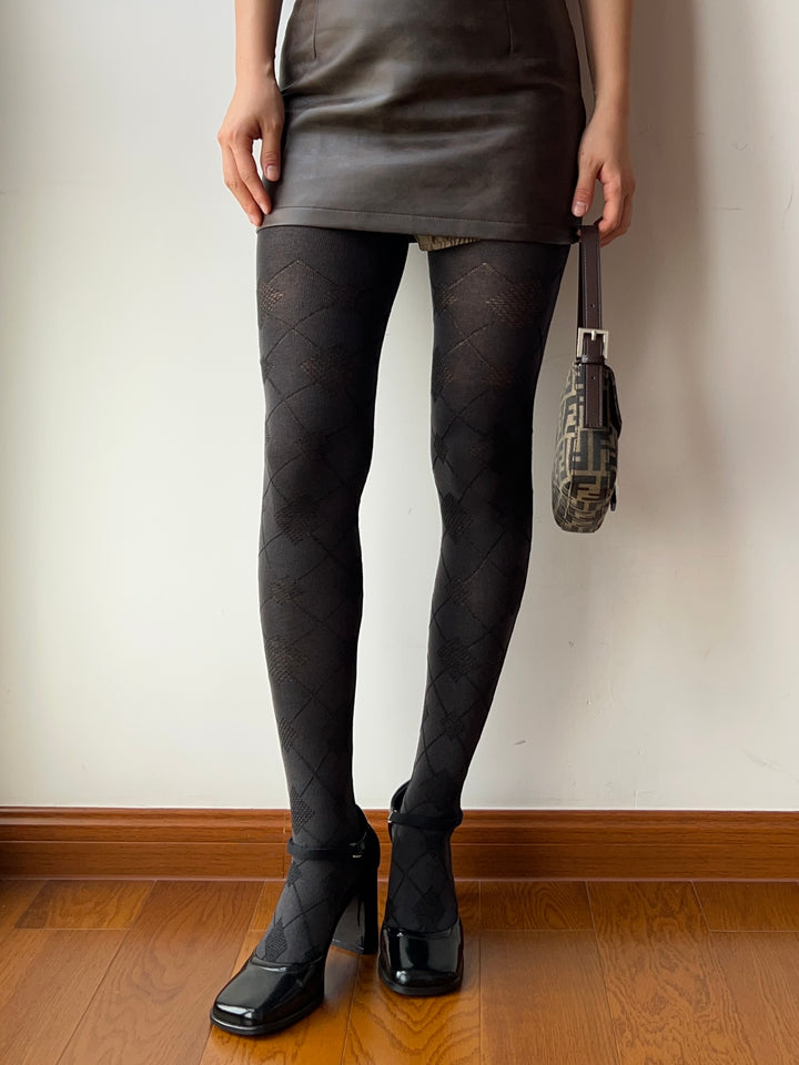 Grey Check Pattern Cotton Tights – Moody MuMu