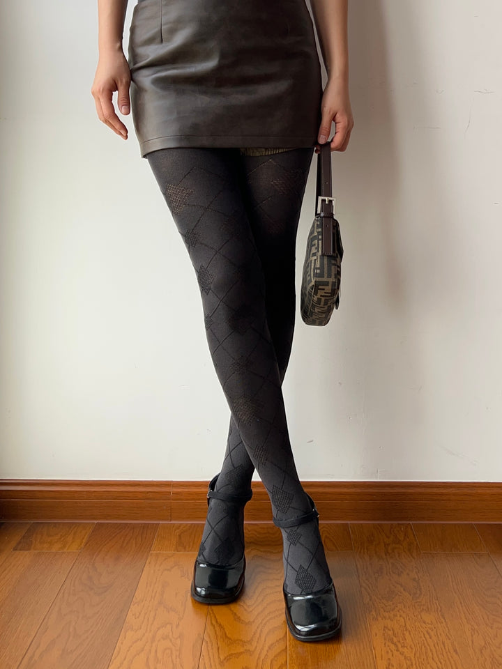 Grey Check Pattern Cotton Tights – Moody MuMu