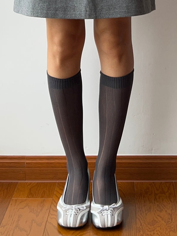 Smokey Gray Knee High Socks