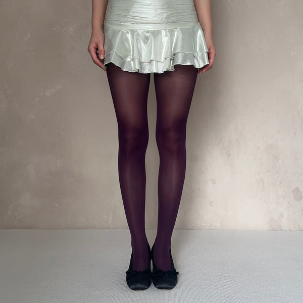 Dark Purple Velvet Tights